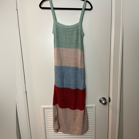 Suboo Lucy Knitted crochet Wide Stripe Midi Dress revolve - Picture 5 of 11